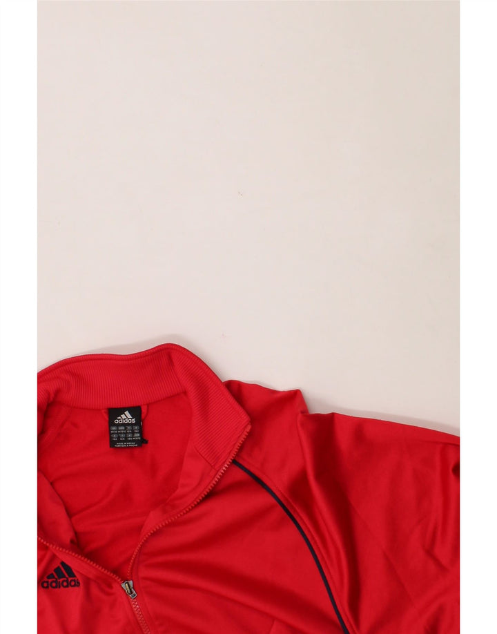 ADIDAS Boys Tracksuit Top Jacket 11-12 Years Red Polyester Sports Vintage Adidas and Second-Hand Adidas from Messina Hembry 