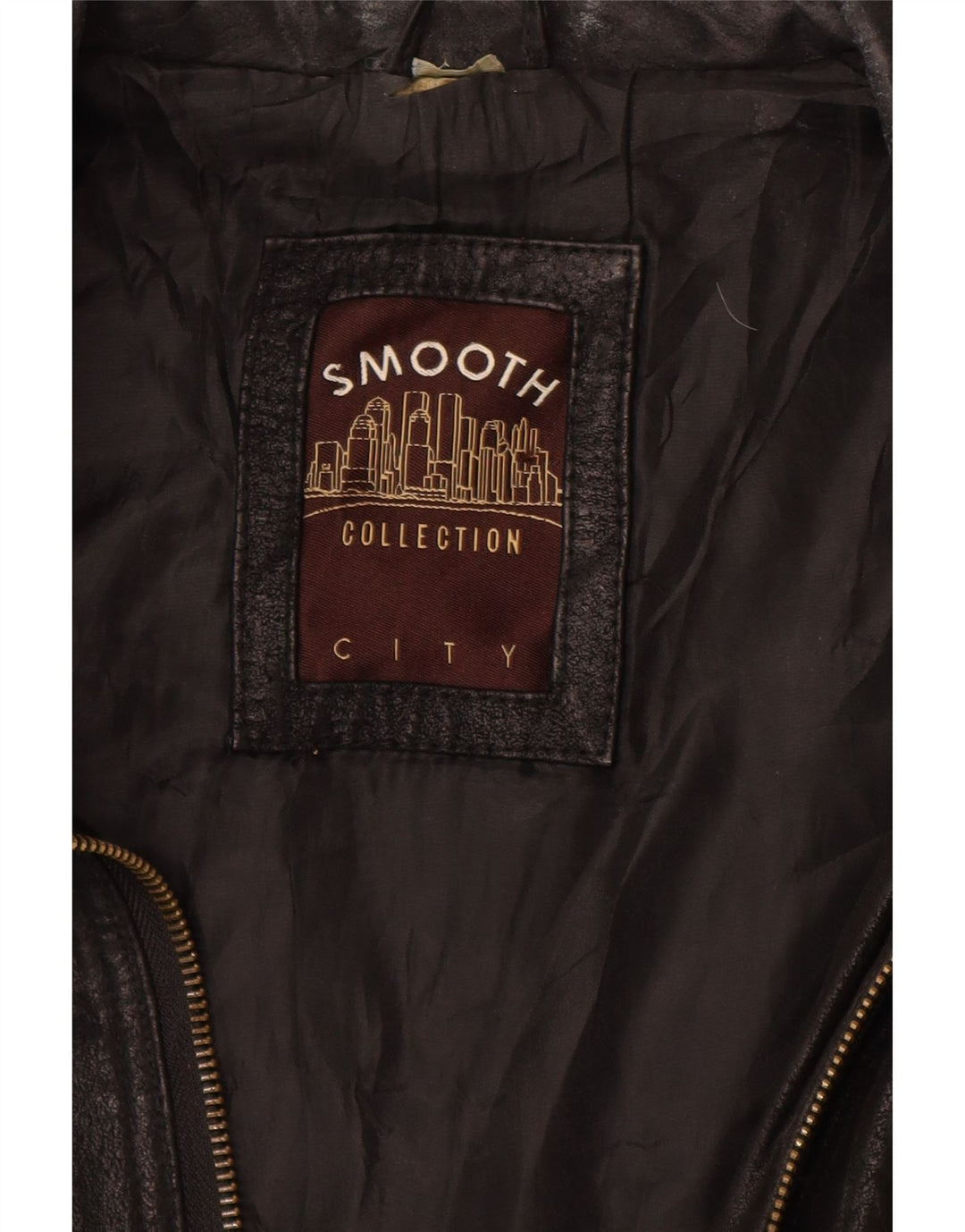 Męska kurtka skórzana VINTAGE UK 40, duża czarna skóra z blokami kolorów