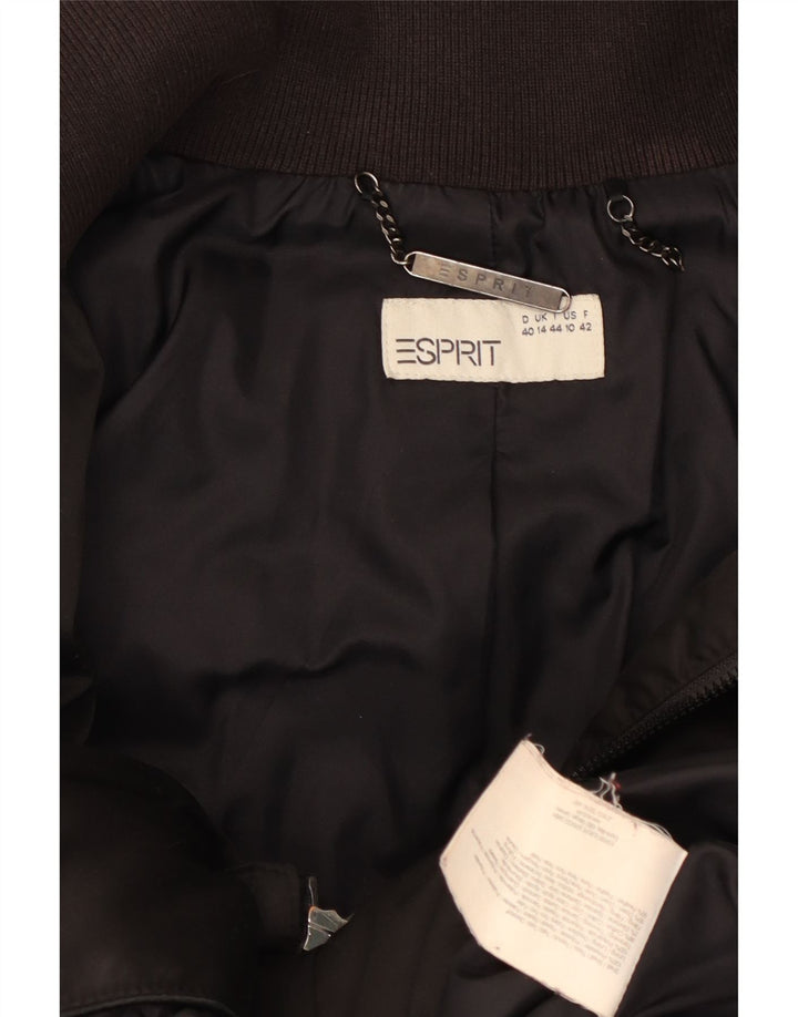 Damski płaszcz ocieplany Esprit UK 14, duży, brązowy, poliester