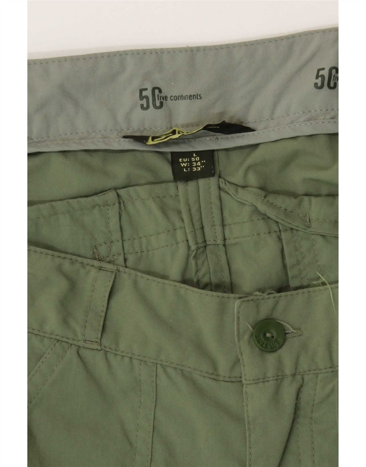 Męskie spodenki cargo w stylu vintage, duże W34, zielone