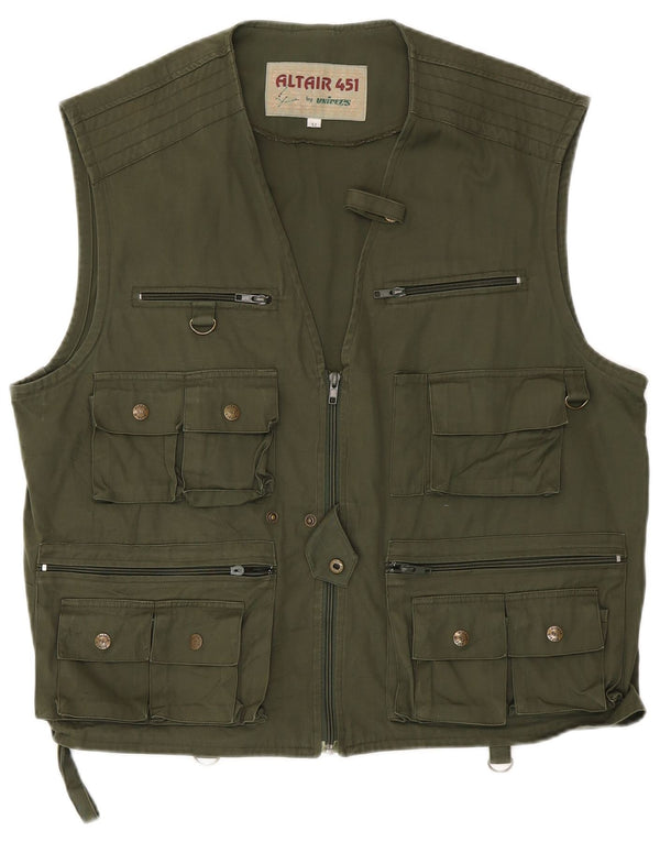 Męska kamizelka użytkowa IT 52 XL w stylu vintage, zielona bawełna