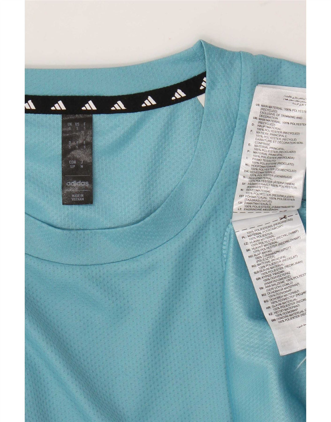 Adidas Męski T-shirt Top Mały Niebieski Poliester