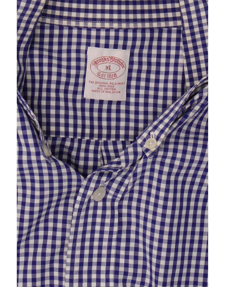 Koszula męska Brooks Brothers XL, niebieska bawełniana kratka