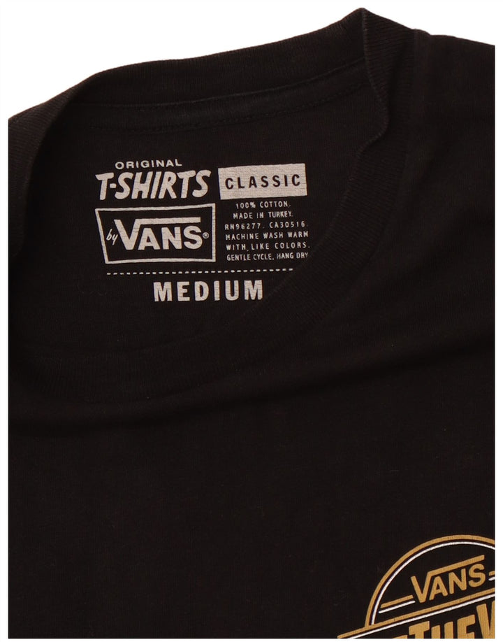 Męski T-shirt z grafiką VANS, średni czarny, bawełniany
