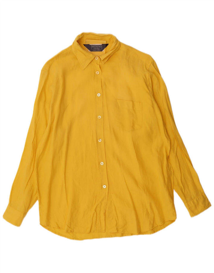 Koszula damska Max Mara UK 18 XL Żółta lniana