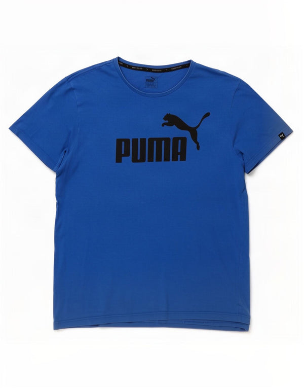 Puma Mens Graphic T-Shirt Top 2XL Blue Cotton