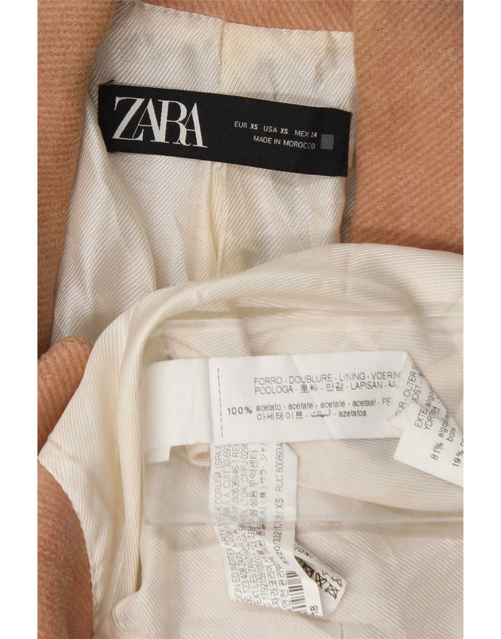 Damski płaszcz oversize z podwójnymi piersiami Zara UK 6 XS Różowa bawełna