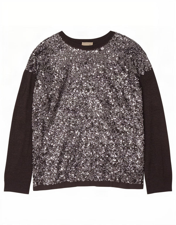 Damski sweter oversize Whistles z okrągłym dekoltem UK 12, średni szary