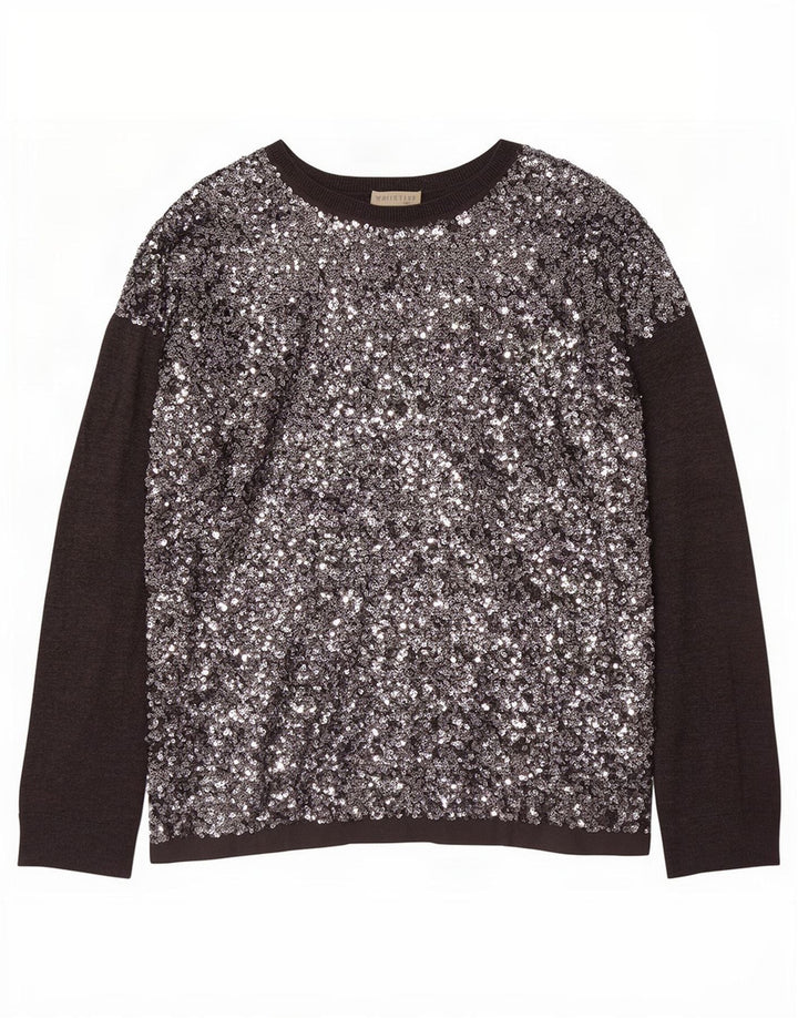 Damski sweter oversize Whistles z okrągłym dekoltem UK 12, średni szary