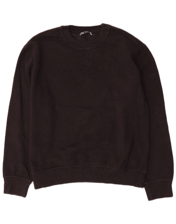 Sweter damski Zara UK 14, średni czarny, bawełniany