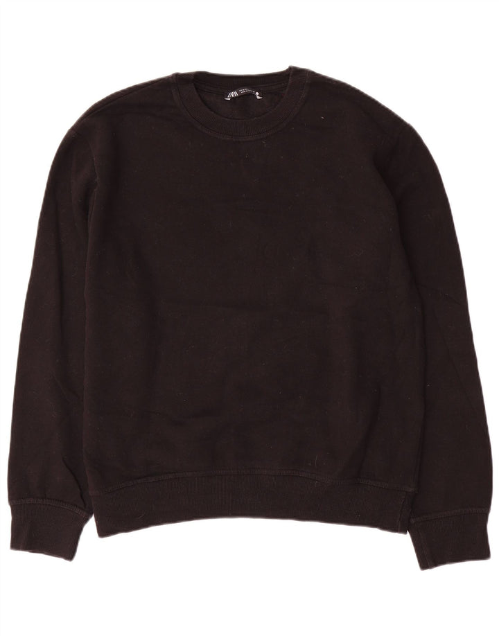 Sweter damski Zara UK 14, średni czarny, bawełniany