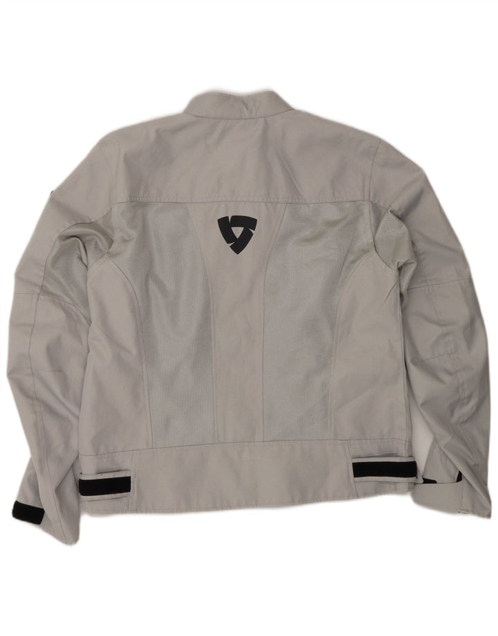 REV'IT Mens Graphic Moto Racer Bomber Jacket IT 46 Small Grey Polyester