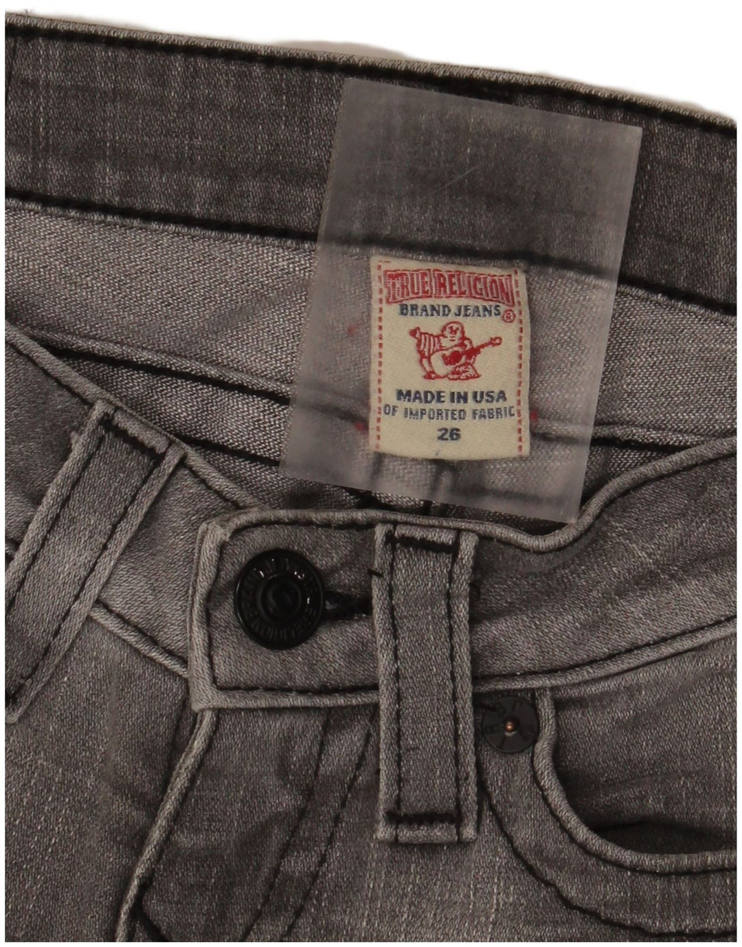 Damskie jeansy True Religion w trudnej sytuacji W26 L29 Szara bawełna