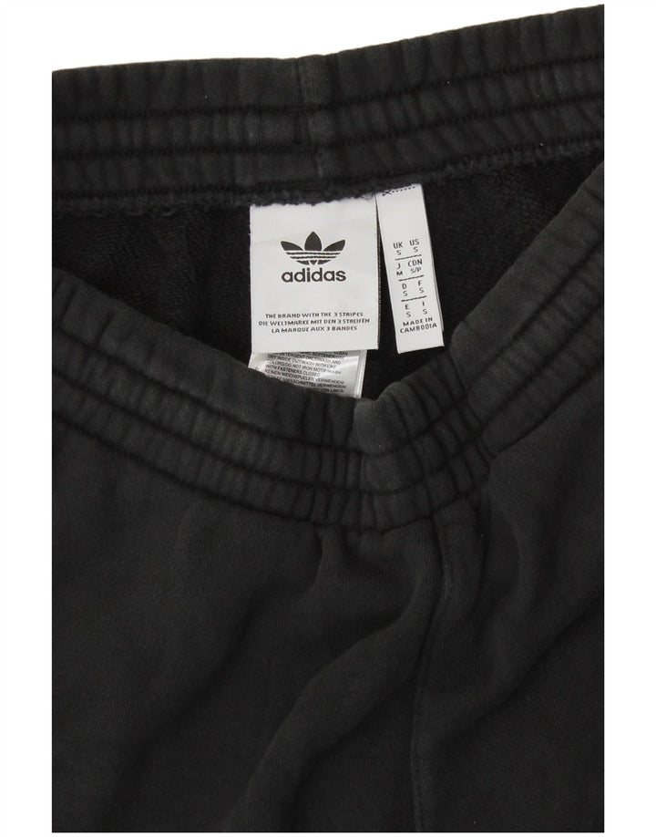 Damskie spodnie dresowe ADIDAS z grafiką Joggers UK 8, małe, czarne, bawełniane