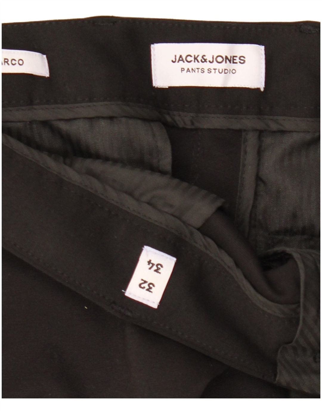Męskie spodnie chino Jack & Jones Marco Slim W32 L34 Czarny poliester