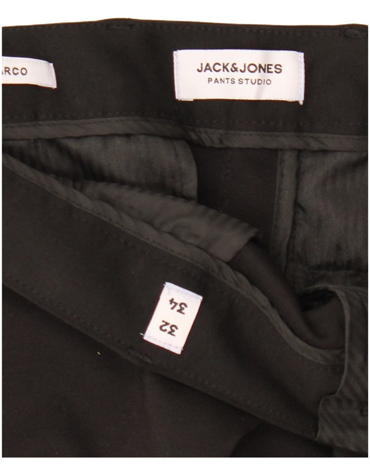 Męskie spodnie chino Jack & Jones Marco Slim W32 L34 Czarny poliester