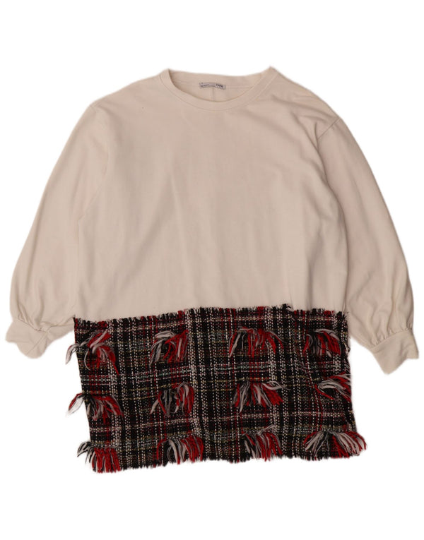 Damski sweter oversize ZARA UK 14 w kolorze średniej bieli