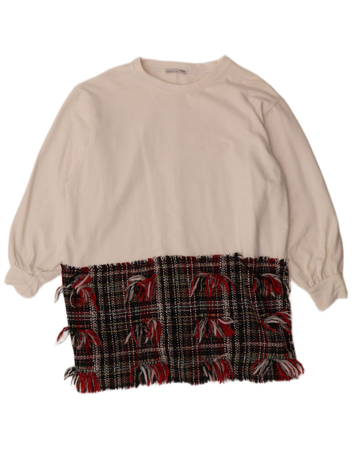 Damski sweter oversize ZARA UK 14 w kolorze średniej bieli