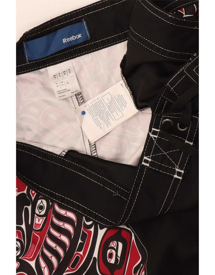 Męskie spodenki kąpielowe Reebok Średni czarny geometryczny poliester