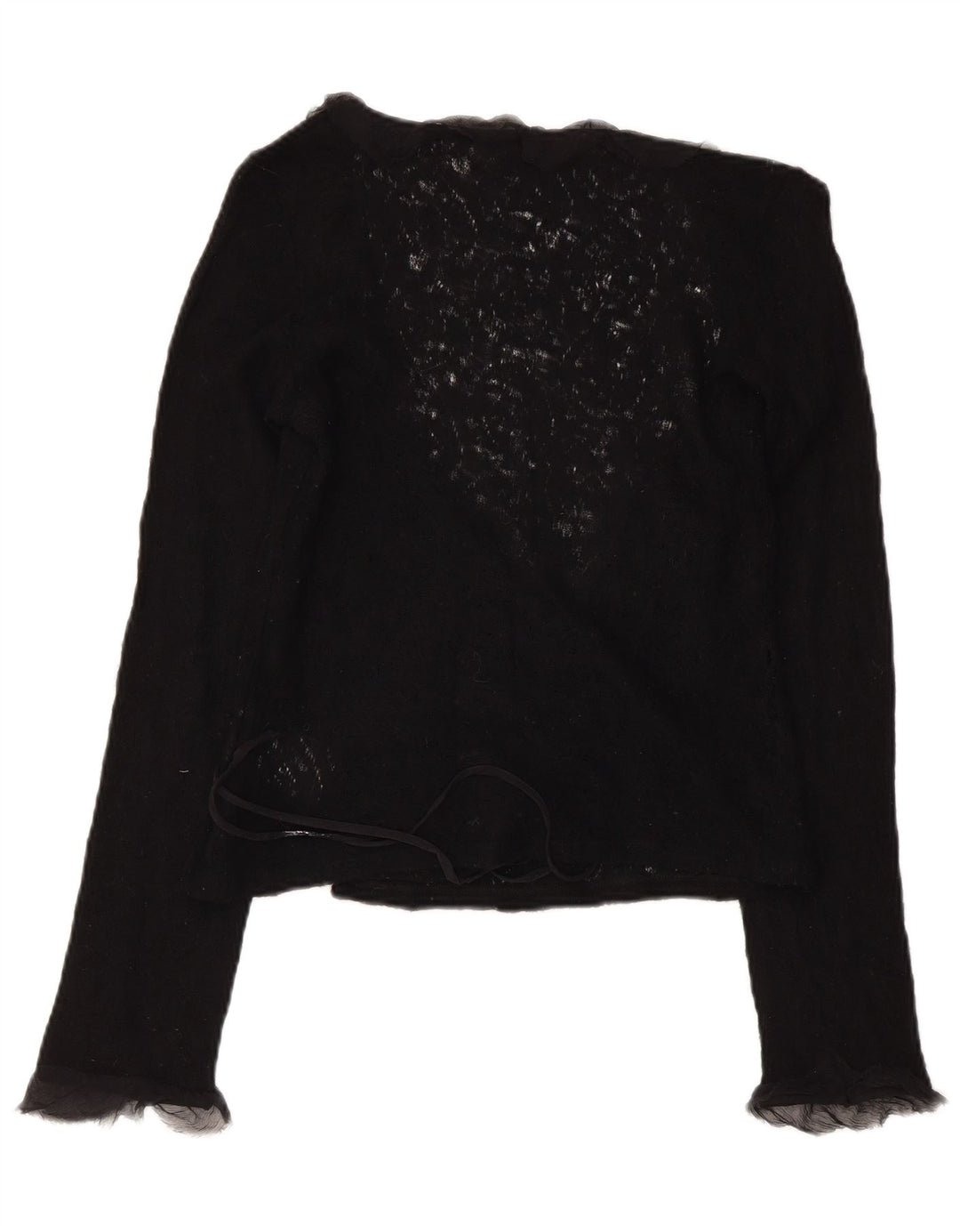 Max & Co. Damski sweter o kopertowym kroju, UK 14, duży, czarny, z dziewiczej wełny