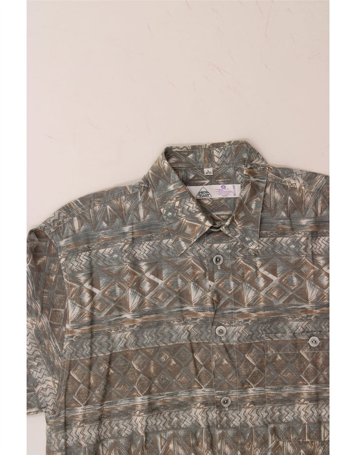 NEW FAST Mens Shirt Size 41/42 Large Grey Argyle/Diamond Viscose Vintage New Fast and Second-Hand New Fast from Messina Hembry 
