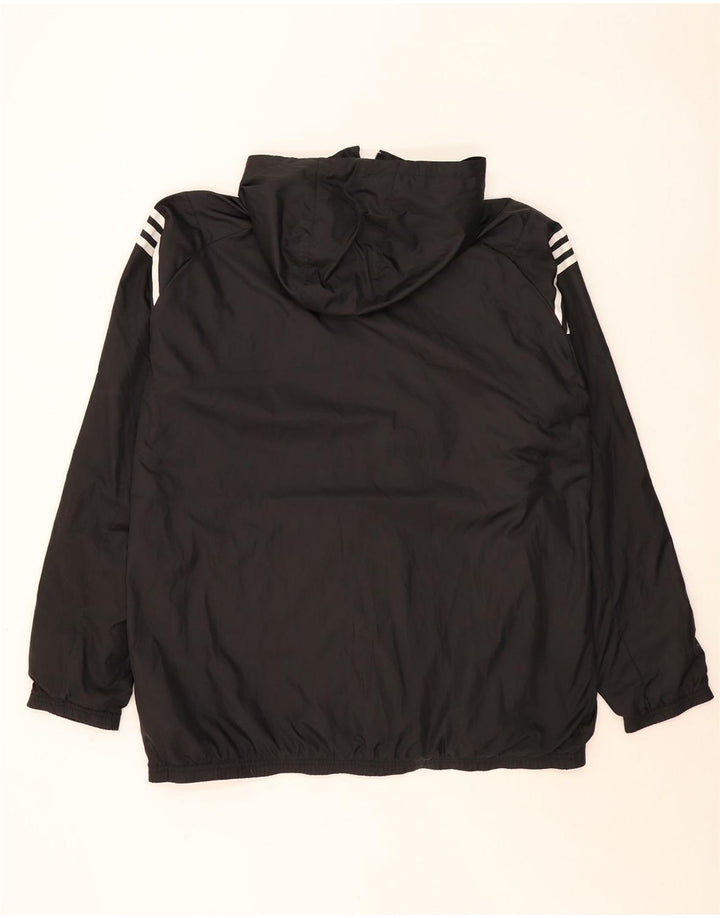 Męska kurtka przeciwdeszczowa Adidas z kapturem UK 42 XL Czarny poliester