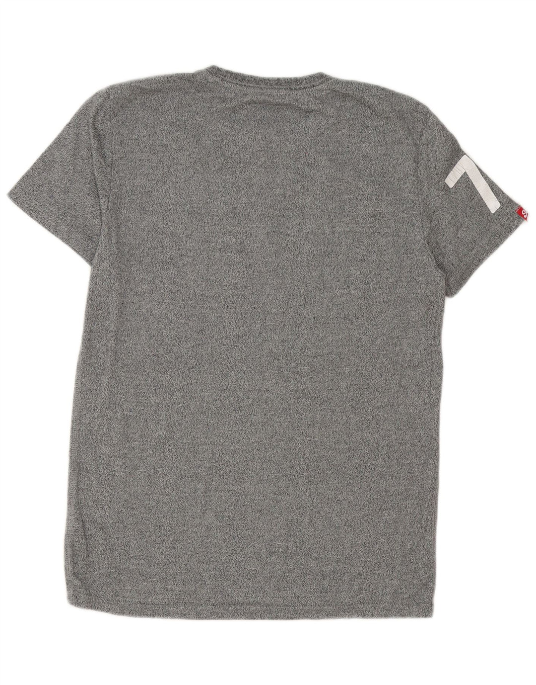 Męski T-shirt z grafiką Superdry, duży, szary, bawełniany