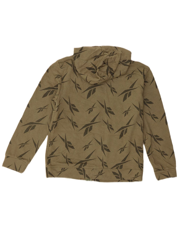 Chłopięcy sweter Reebok z grafiką i zamkiem błyskawicznym, 15-16 lat XL, bawełna khaki