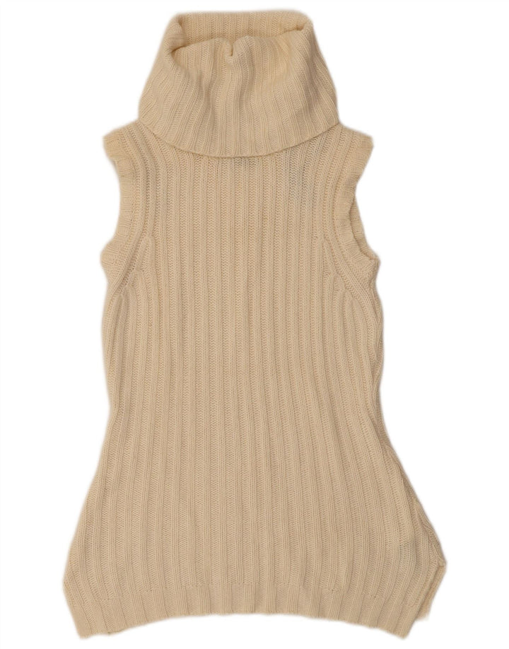 Damski sweter Massimo Dutti bez rękawów z okrągłym dekoltem UK 12 średni beż