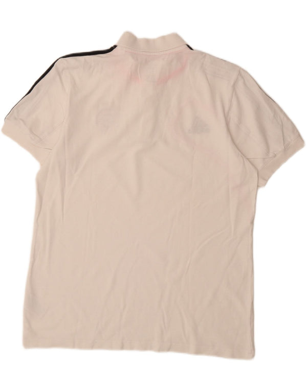 Męska koszulka polo ADIDAS FC Bayern Munchen UK 44/46, duża, biała bawełna