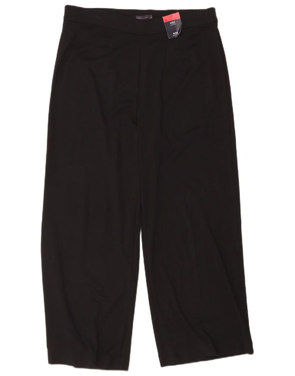 Marks & Spencer Damskie spodnie codzienne z szerokimi nogawkami UK 18 XL W38 L28 Czarne