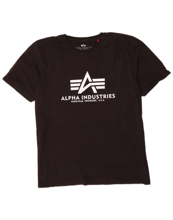 Męski T-shirt z grafiką o regularnym kroju Alpha Industries, XL, czarny