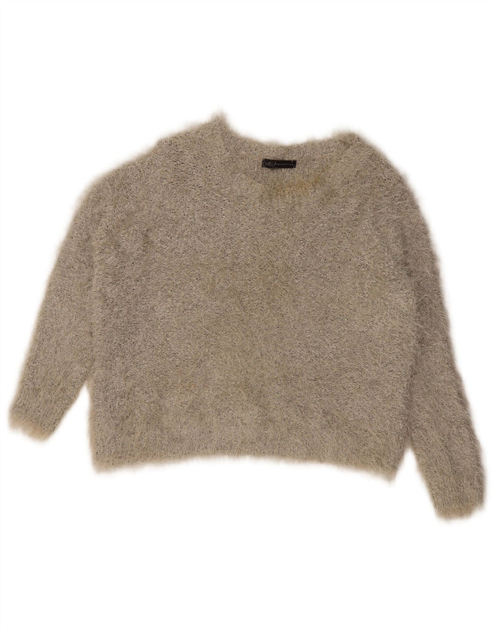 Marks & Spencer Damski sweter z dekoltem w łódkę, UK 16, duży, szary poliester