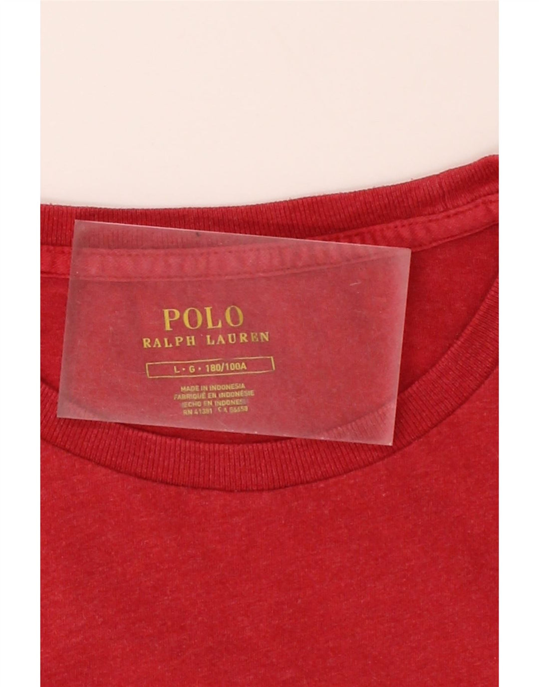 POLO RALPH LAUREN Mens T-Shirt Top Large Red Vintage Polo Ralph Lauren and Second-Hand Polo Ralph Lauren from Messina Hembry 