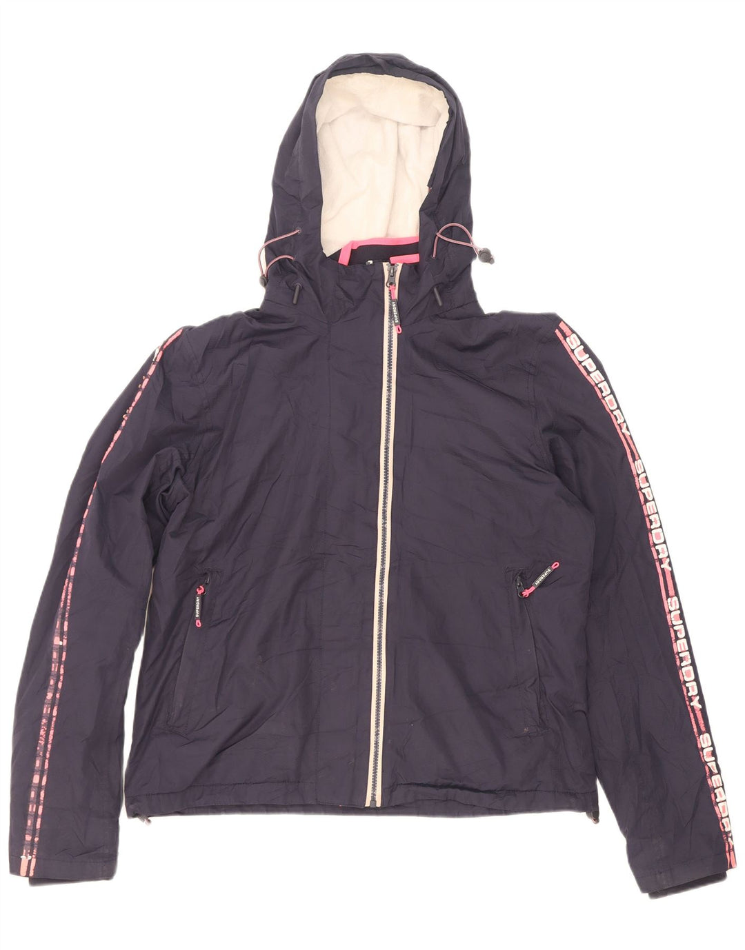 Damska kurtka wiatrówka Superdry Graphic UK 16, duża granatowa
