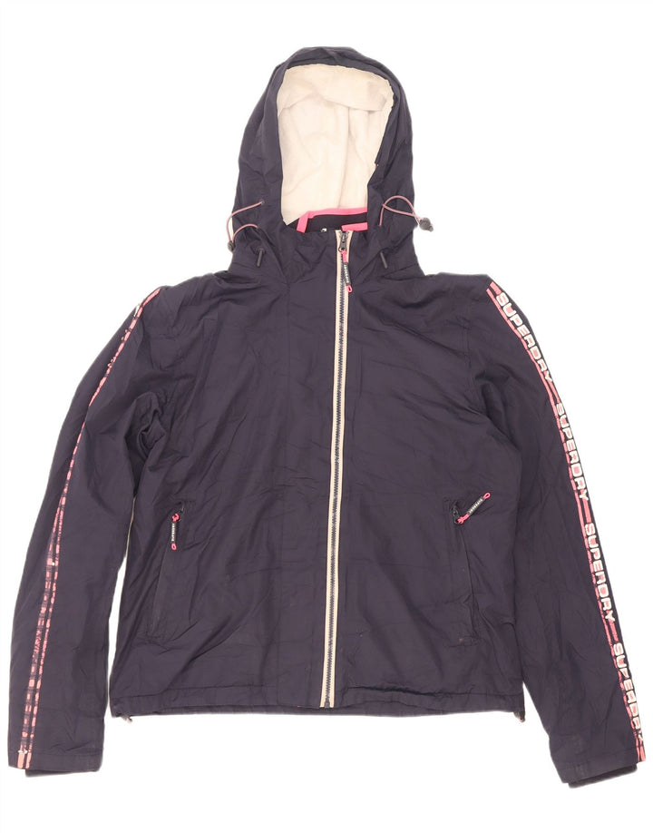 Damska kurtka wiatrówka Superdry Graphic UK 16, duża granatowa