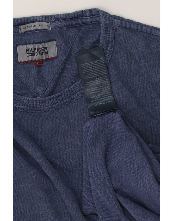 T-shirt męski Tommy Hilfiger, duży, niebieski, bawełniany