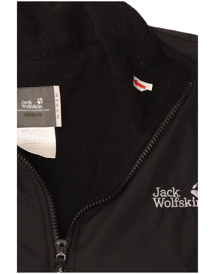 Damska kurtka wiatrówka Jack Wolfskin z podszewką UK 12, średni czarny poliester