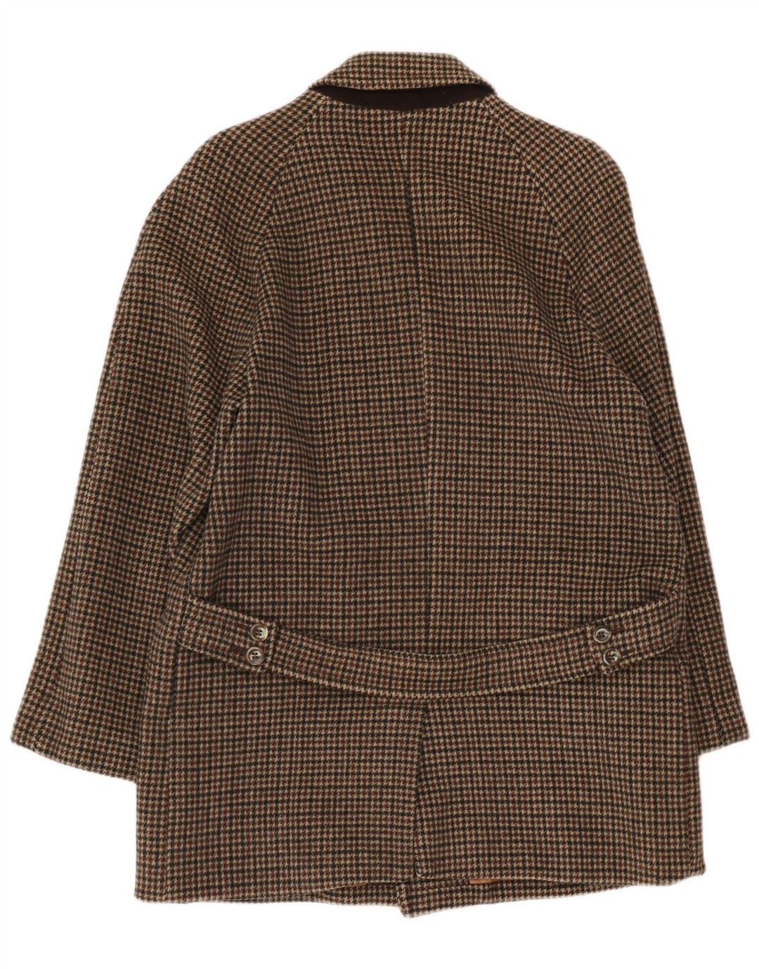 Płaszcz męski vintage UK 36 Small Brown w pepitkę