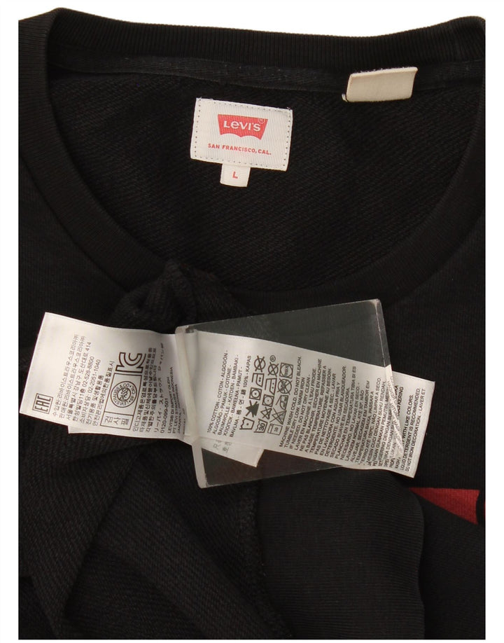 Męska bluza z grafiką Levi's, duża, czarna, bawełniana