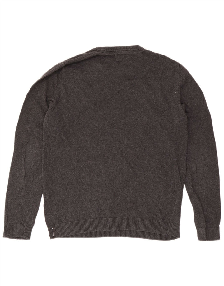 Męski sweter Jack & Jones z okrągłym dekoltem, średnioszary, bawełniany
