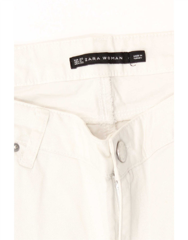 Damskie proste dżinsy Zara EU 40 Medium W30 L30 Biała bawełna