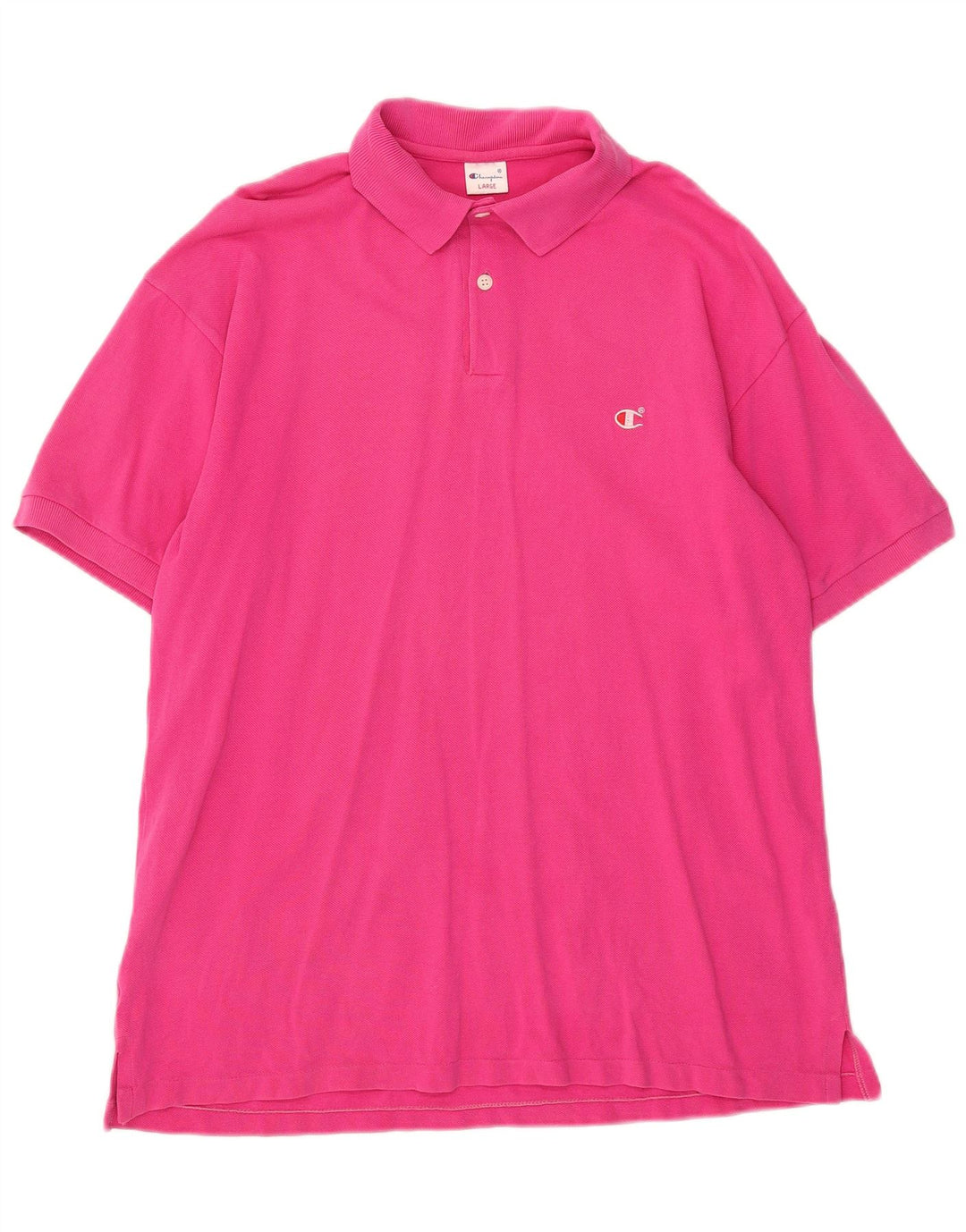 CHAMPION Mens Polo Shirt Large Pink Cotton