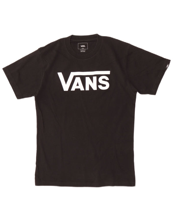 Vans Womens Classic Fit Graphic T-Shirt Top UK 10 Small Black Cotton