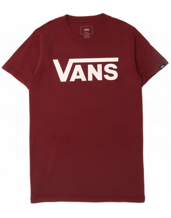 Męski T-shirt Vans o klasycznym kroju z grafiką, top XS, bordowa bawełna