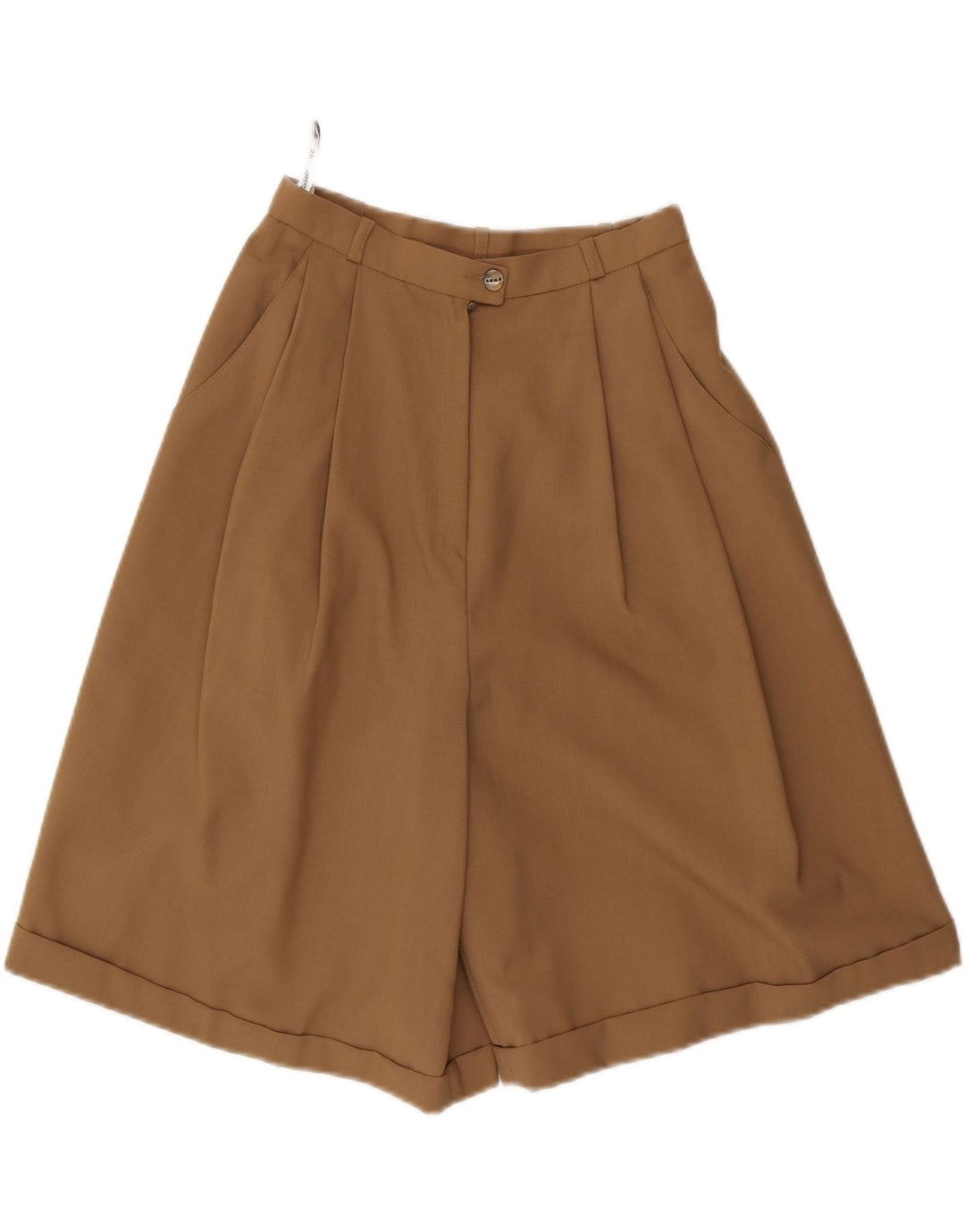 Damskie spodenki chino z wysokim stanem VINTAGE IT 36 XS W24 Brązowy poliester