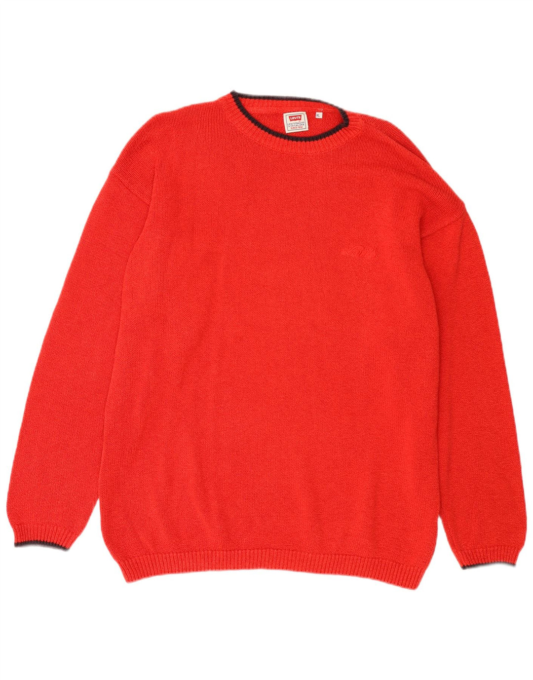 Męski sweter z okrągłym dekoltem Levi's XL, czerwony, bawełniany