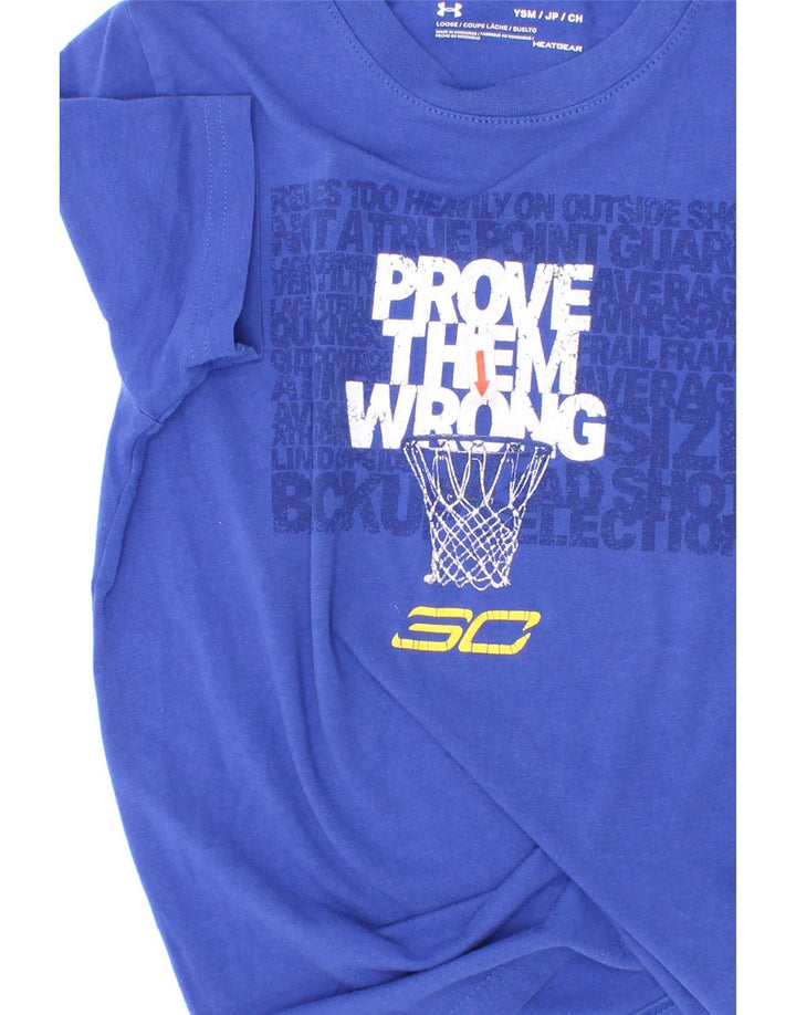 Chłopięcy T-shirt z grafiką Under Armour 7-8 lat, mały, niebieski