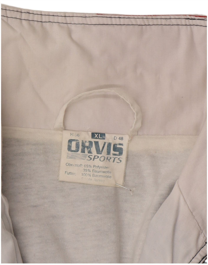 Męska kurtka dresowa Orvis XL granatowa, poliester z blokami kolorów