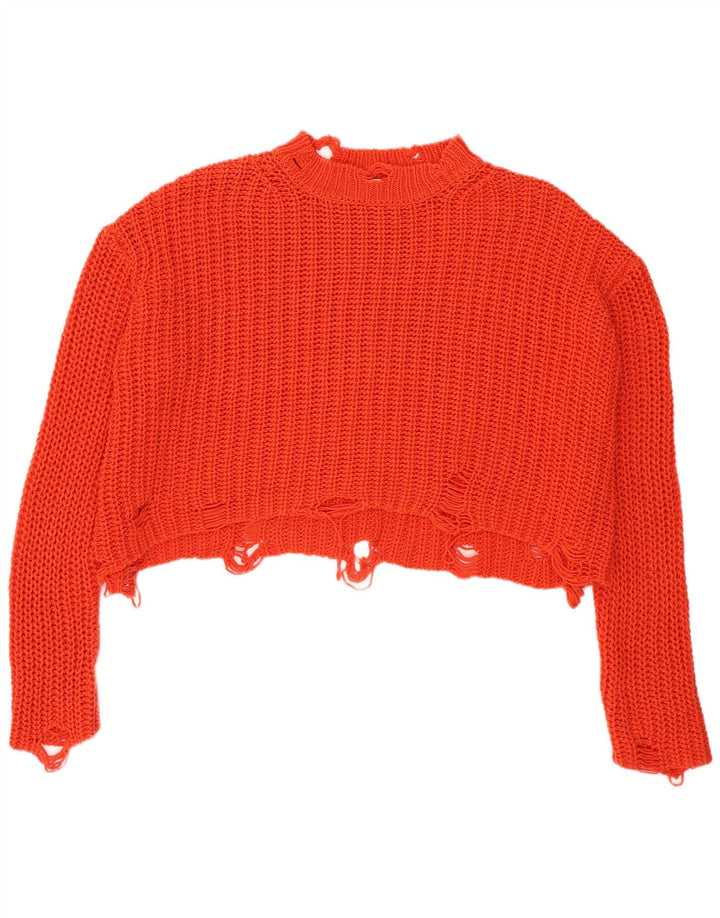 Sweter damski Zara Crop Oversize z golfem UK 10 Small Orange